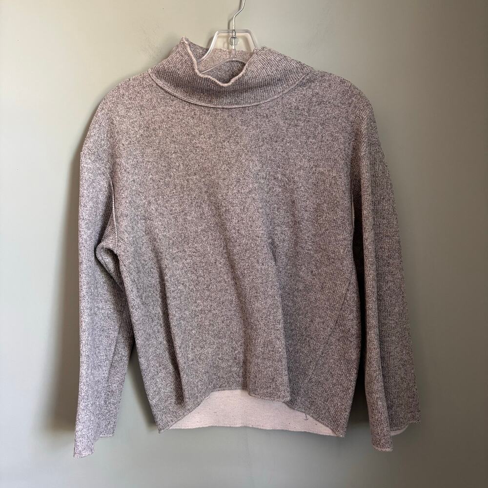 For the Republic Grey Mock Neck Sweater